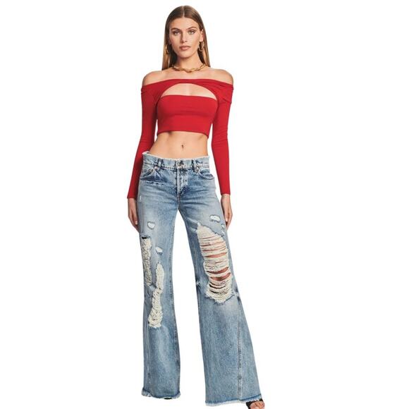 SER.O.YA Ellis Top in Cherry Red NWT Size XS - Picture 2 of 4